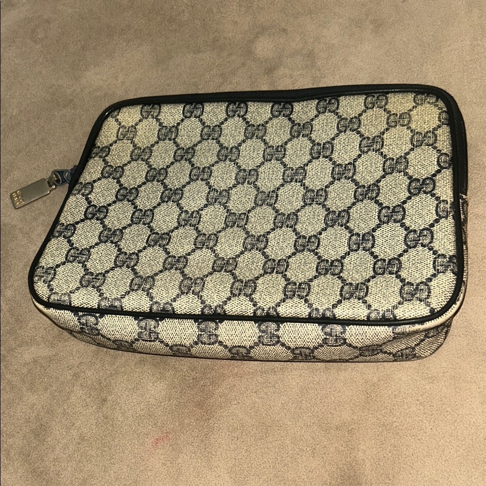 Gucci Tan Clutch with Geometric Pattern